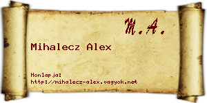 Mihalecz Alex névjegykártya