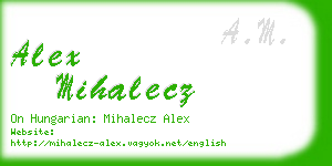 alex mihalecz business card